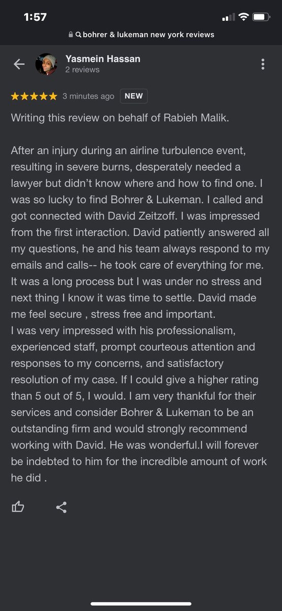 I enjoy all aspects of the law, but the one I find most rewarding is the ability to counsel and advise my clients.  Getting positive feedback such as this is why I love my job. #lawtwitter #appellatetwitter #litigation #litigationlawyer