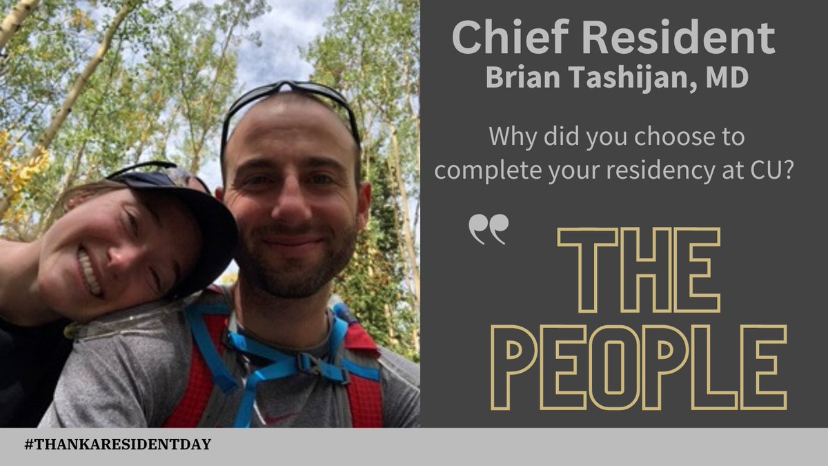 We echo chief resident Brain Tashijan's assessment that it is 'the people' that makes our residency program unique and special. Brian, thank you for all that you do to deliver exceptional medical care to your patients, and for being a role model to others! #thankaresidentday