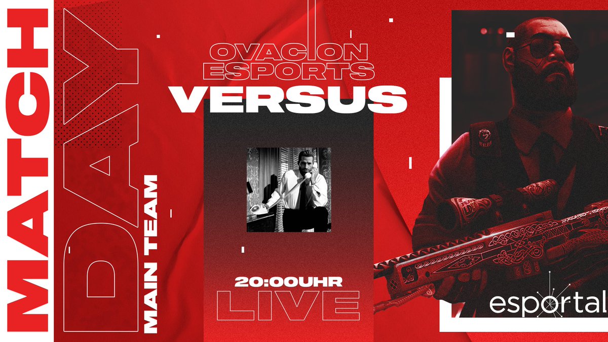 Unser Mainteam tritt heute in der Div.1 der <a href="/EsportalGER/">esportalGER</a> DACH League gegen die REKTSANWAELTE an!

Wir wünschen euch viel Glück✊

🆚REKTSANWAELTE
➡️<a href="/EsportalGER/">esportalGER</a> DACH League Division 1
📅 24.02.23
🕢 20:00Uhr
📺twitch.tv/ovacionesports
🎙️ <a href="/OVC_Chriscpo/">OVC_Chriscpo</a> 

#OVCHYPE