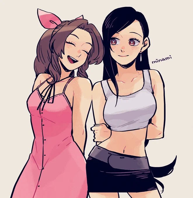 通ってきたジャンルというかFF7はオタクの嗜みというか…色んな時期に沢山描いてきた大好きなゲーム。このエアリスとティファは凄く見て貰えた一枚#FinalFantasyVII #版権 