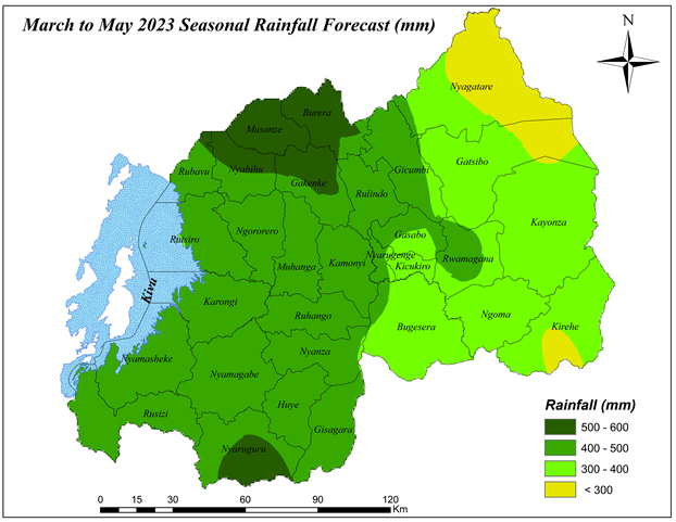 MeteoRwanda's tweet photo. 🔴SEASONAL FORECAST: The National consensus on climate outlook for the March to May 2023 season indicates higher chances of normal to slightly below normal conditions according to the global, regional and local drivers analysed.  

Details: 👇
https://t.co/J2IJcawYZu https://t.co/6pTdfplI6C