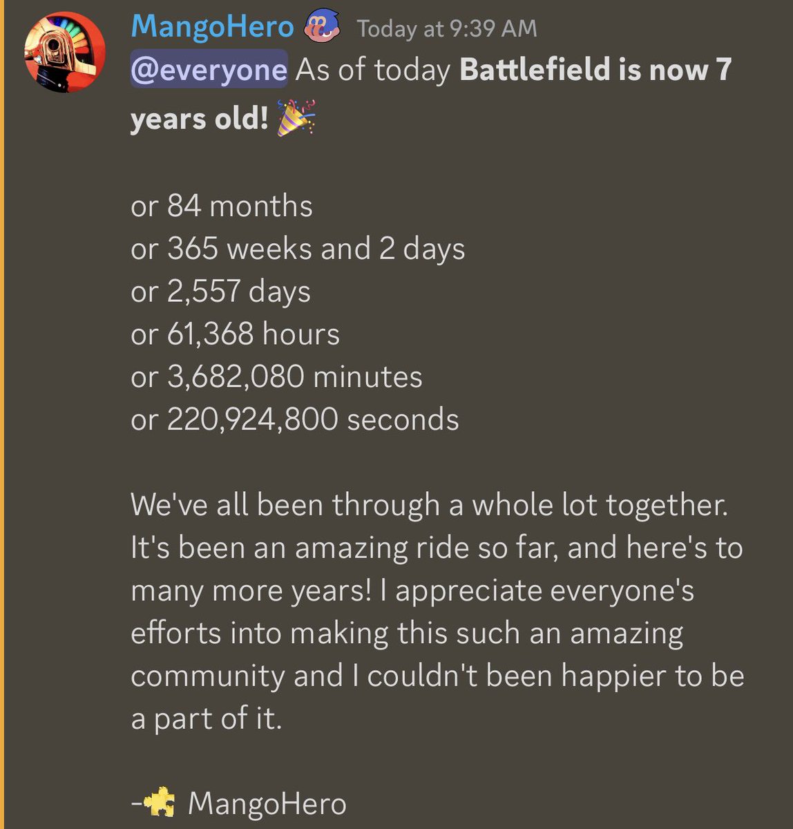 BTFDiscord's tweet photo. Happy Twitter Baloons™ day to us! 

Thank you all for 7️⃣ Years of Battlefield! 🎉 https://t.co/Wfzks0IouT