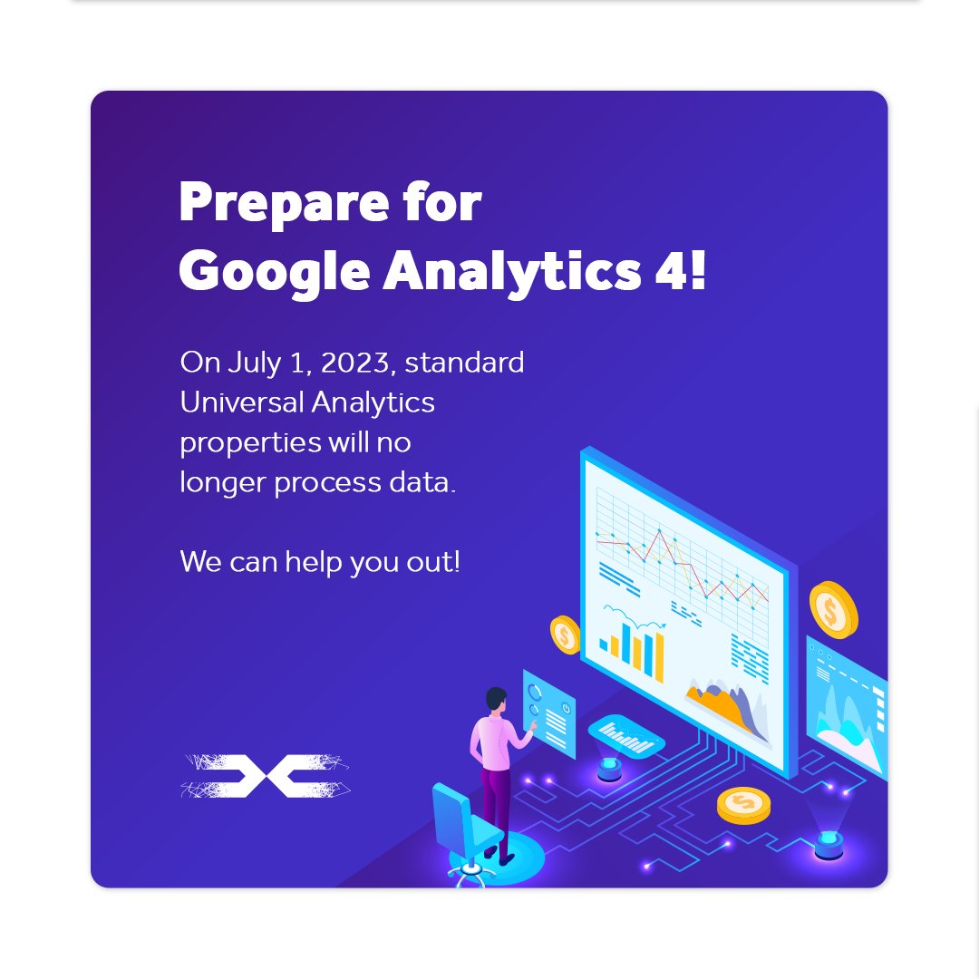 Hooked to your site’s Google Analytics dashboard? It’s about to undergo an overhaul! On July 1st your standard Universal Analytics will no longer process data. Prepare for the future by moving to GA4 before the deadline. #googleanalytics #GA4 #datatracking