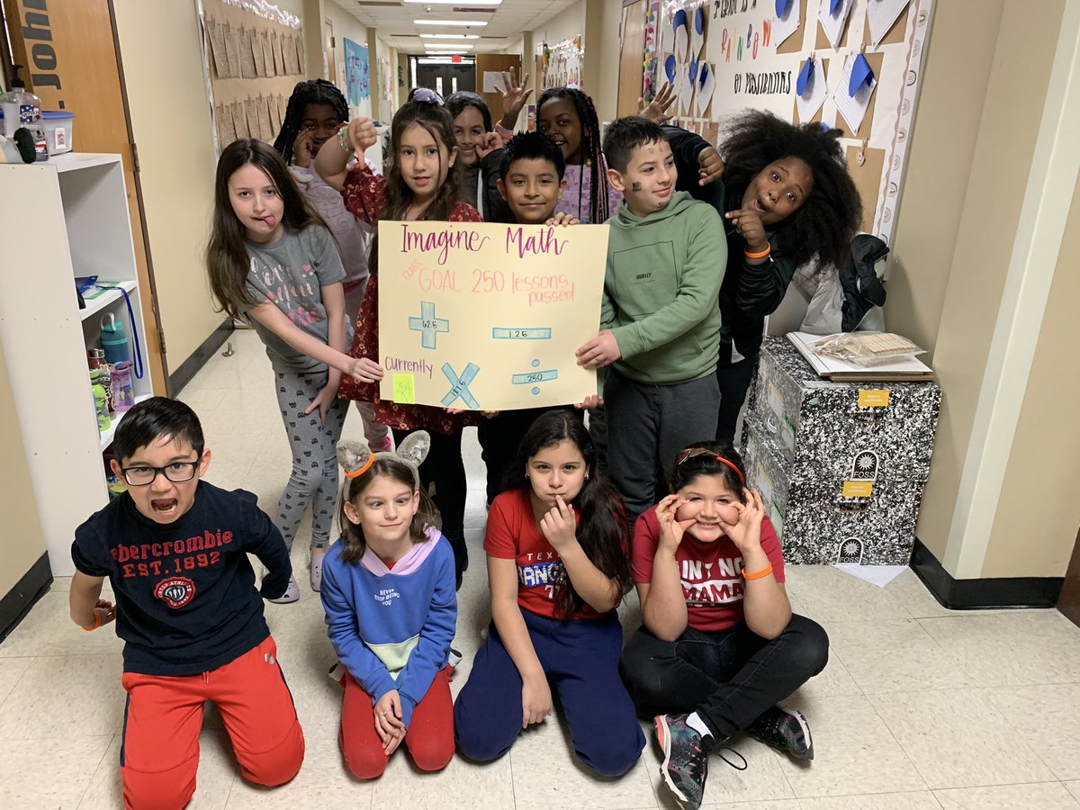 GOAL ACHIEVED!!! We set a class goal of 250 passed lessons on Imagine Math and we did it!!! Now time to celebrate and set another goal for us to achieve. #kimballes #poteetstrong #believeinmesquite