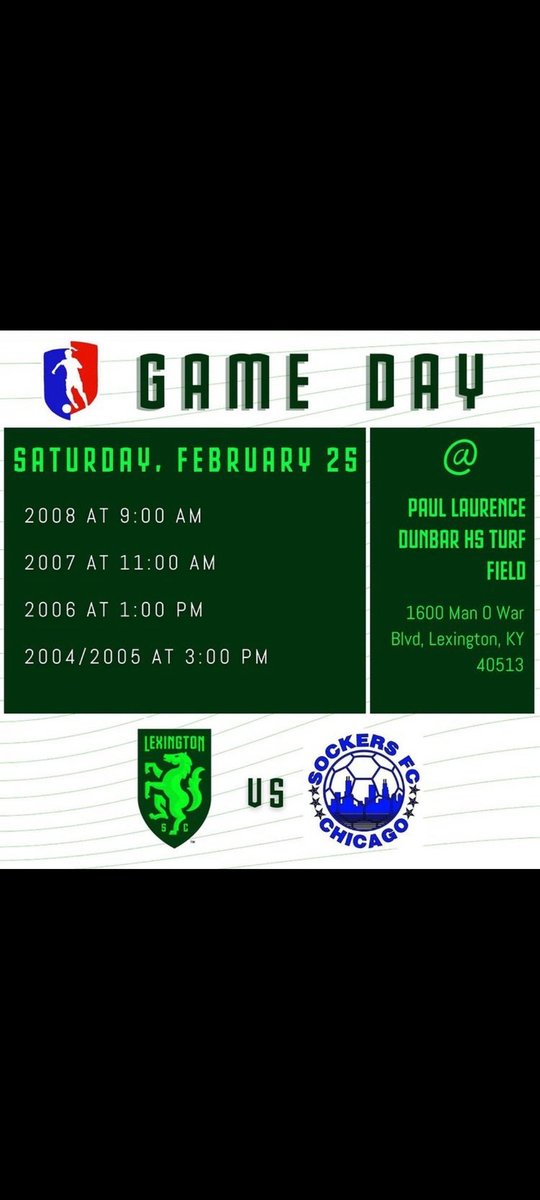 Weekend Schedule <a href="/LSCyouth/">Lexington Sporting Youth</a>