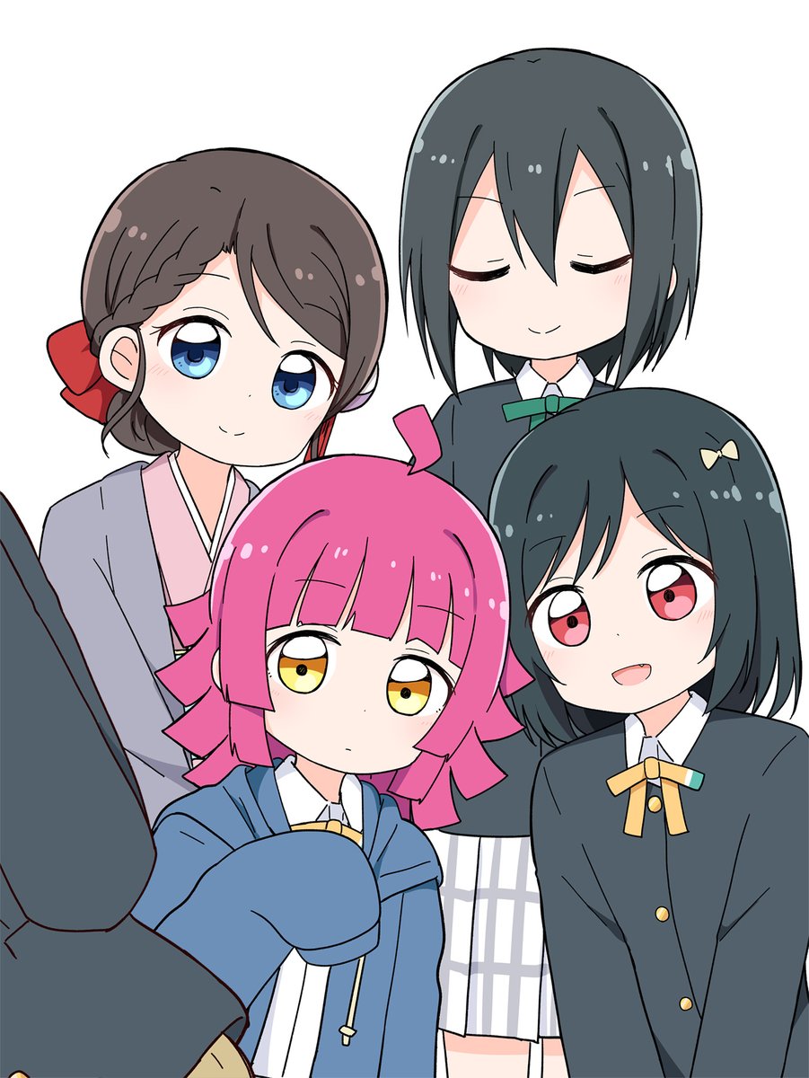 tennouji rina nijigasaki academy school uniform multiple girls pink hair school uniform kimono jacket ahoge  illustration images
