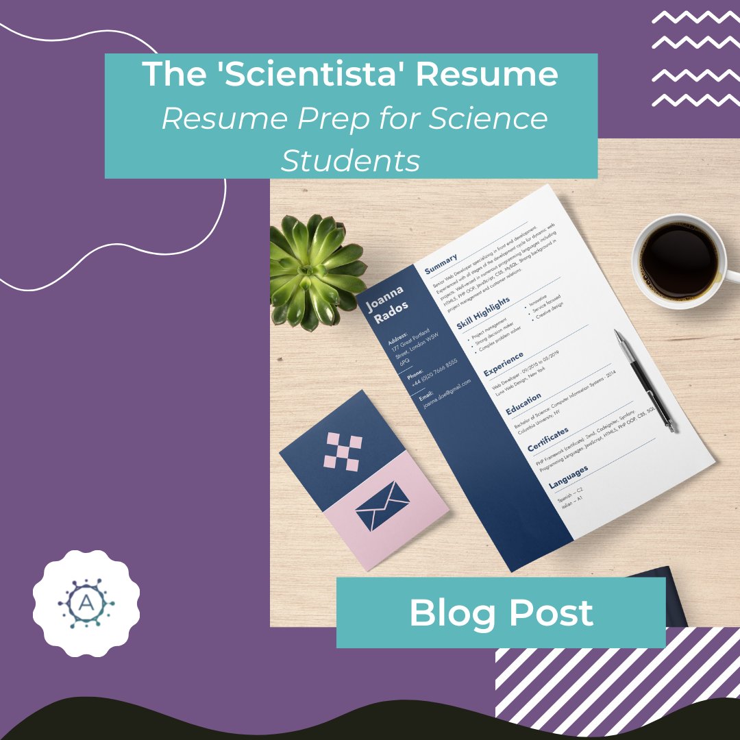 The 'Scientista' Resume - Resume Preparation for Science Students
by Deanna Ratnikova
scientistafoundation.com/career-blog/th… 
*
#TheScientistaFoundation #Scientista #STEM #STEMM #WomeninSTEM #WomenInScience #blog #Resume #CareerSuccess