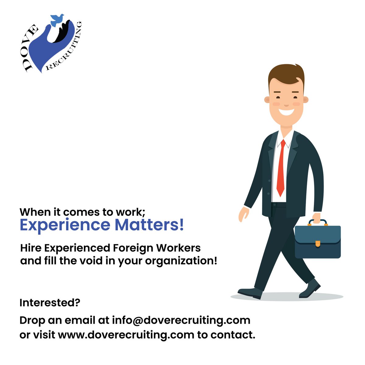 DoveRecruiting's tweet photo. Because experience matters!

Hire Experienced Foreign Workers in your Organization.

DM us to know how!
#Recruiting #consulting #foreignjobs #foreignworkers #foreignwork #Trending #temporaryforeignworker #experience #Job #hiring https://t.co/Jxiu02higu