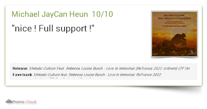 LiftedLabelGrp's tweet photo. Michael JayCan Heun supports: https://t.co/tZaUrUagBD - Love Is Immortal -ReTrance 2022 Anthem- (TP One Orchestral Remix) 10/10 #newrelease https://t.co/C63uWuf6r7  @melodicculture @rebeccalouiseburch @tpone @lifted https://t.co/7BDbRSmhwZ