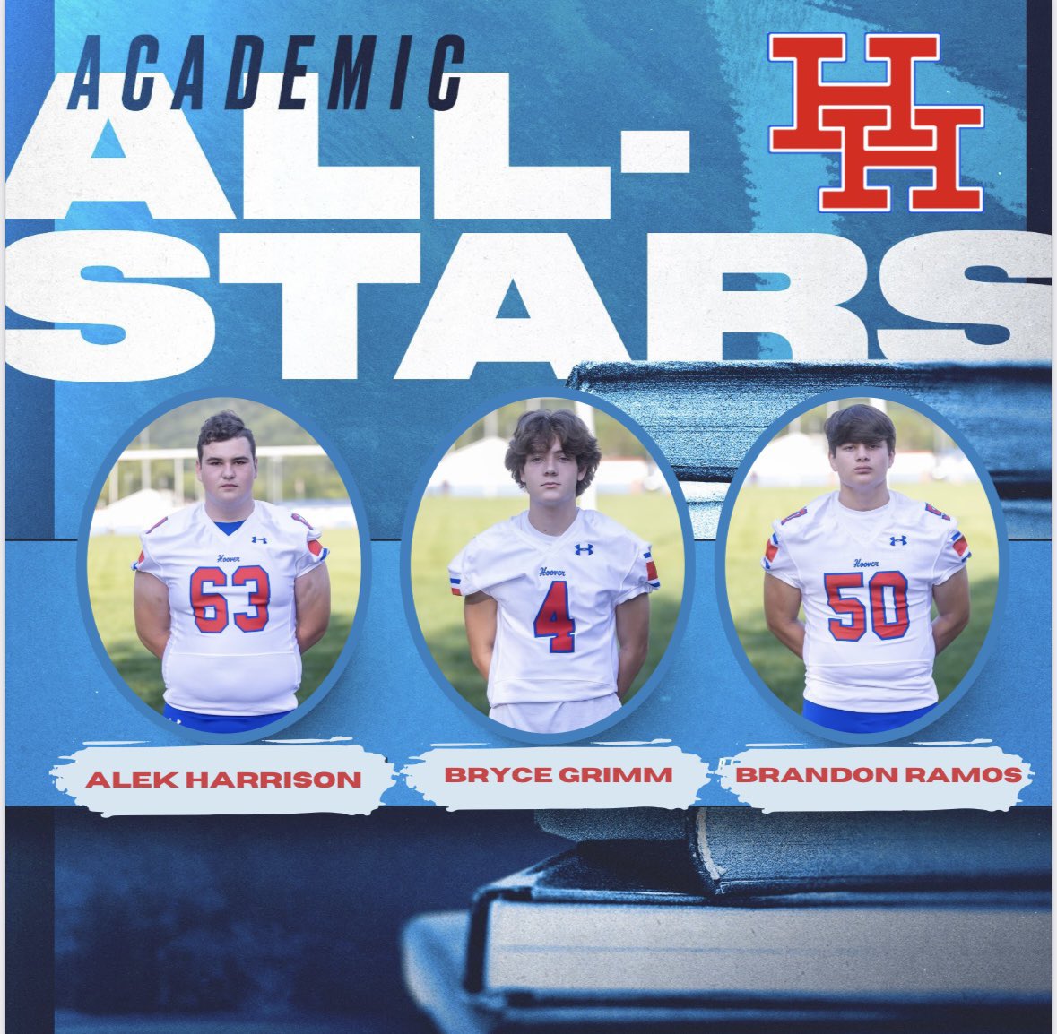 HHHuskiesFB's tweet photo. Shout out to our Academic All Stars! These gentlemen currently carry the highest GPAs on our current roster. 

#TheRiver #GoHuskies 
🔵🔴🏈📚 https://t.co/AAHGy1Y7rY