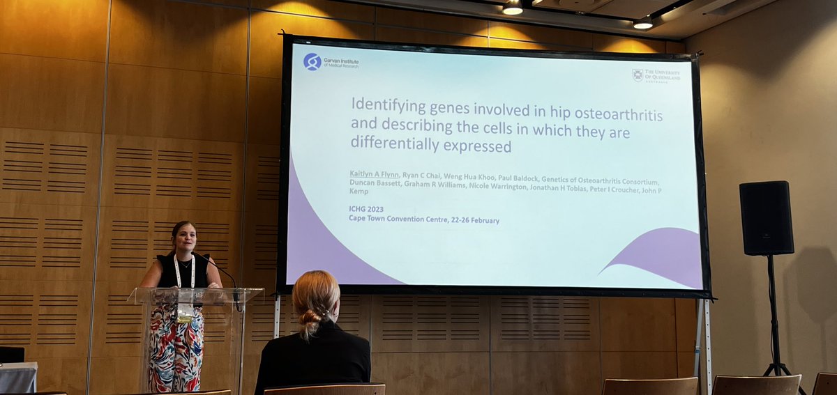 Dr_GHMoen's tweet photo. Talented @Kait_Flynn now speaking about genes involved in hip osteoarthritis at #ICHG2023 @ICHG2023 https://t.co/2CJwGV4MZk