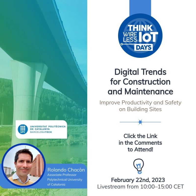 AshvinH2020's tweet image. 🔝Our highlight🔝
@ro_chacon  from  @la_UPC  gave an online lecture on #digital trends in Construction &amp;amp; Maintenance at Think Wireless IoT Days!

✅ He explained how to improve productivity  &amp;amp; safety on building sites with #ASHVINtools &amp;amp; results from #ASHVINDemonstrators 1⃣&amp;amp;6⃣🇪🇸