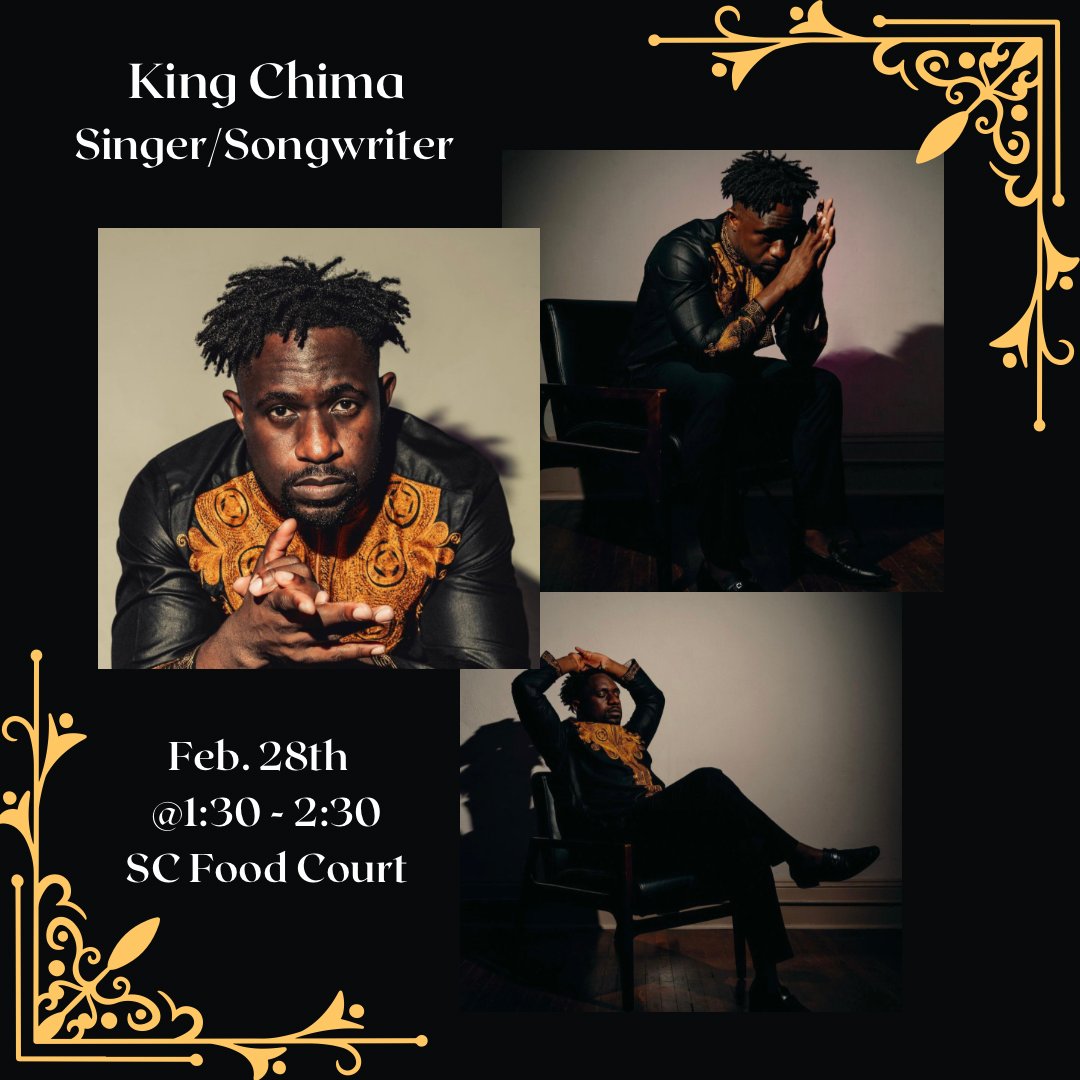 Join us next Tuesday in the student center food court to watch a performance by King Chima!!! 👑🤴🏿 Nothing beats lun h with a free performance 🥰 #whatthefun #ucabears #uca