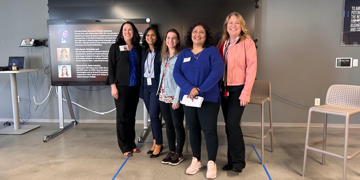 InfosysAmericas's tweet image. The Infosys Raleigh Hub is working with @ATHENAtriangle to inspire the next generation of women leaders, helping students from the @WakeGirlsLead see firsthand what technical careers look like. 👩‍💻 #LifeAtInfy #ForwardWithInfosys #ATHENAoftheTriangle #ATHENAinTech