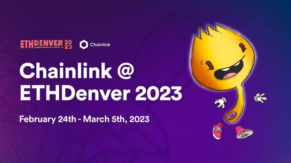 chainlink's tweet photo. Join us for all things #ETHDenver next week!

• 2/24-3/5: Camp #BUIDL, powered by Chainlink!
• 3/1: Launch @ Chainlink w/ @kelmoujahid
• 3/2: Chainlink Happy Hour

🔎 Search “Chainlink” on the ETHDenver schedule to find more panels and sessions: https://t.co/LbAi395NNQ https://t.co/lleSVT1aCx