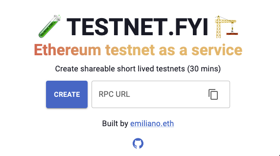 emilianobonassi's tweet photo. Looking how to create a shareable short lived ethereum testnet?

Welcome 🧪 https://t.co/CsBU6ki7Yb 🏗️

A simple serverless testnet as a service based on Foundry Anvil and AWS

1. Click create
2. Copy the rpc url
3. Share it and enjoy your testnet together

More on the 🧵 👇 https://t.co/vfZnLeSpgK