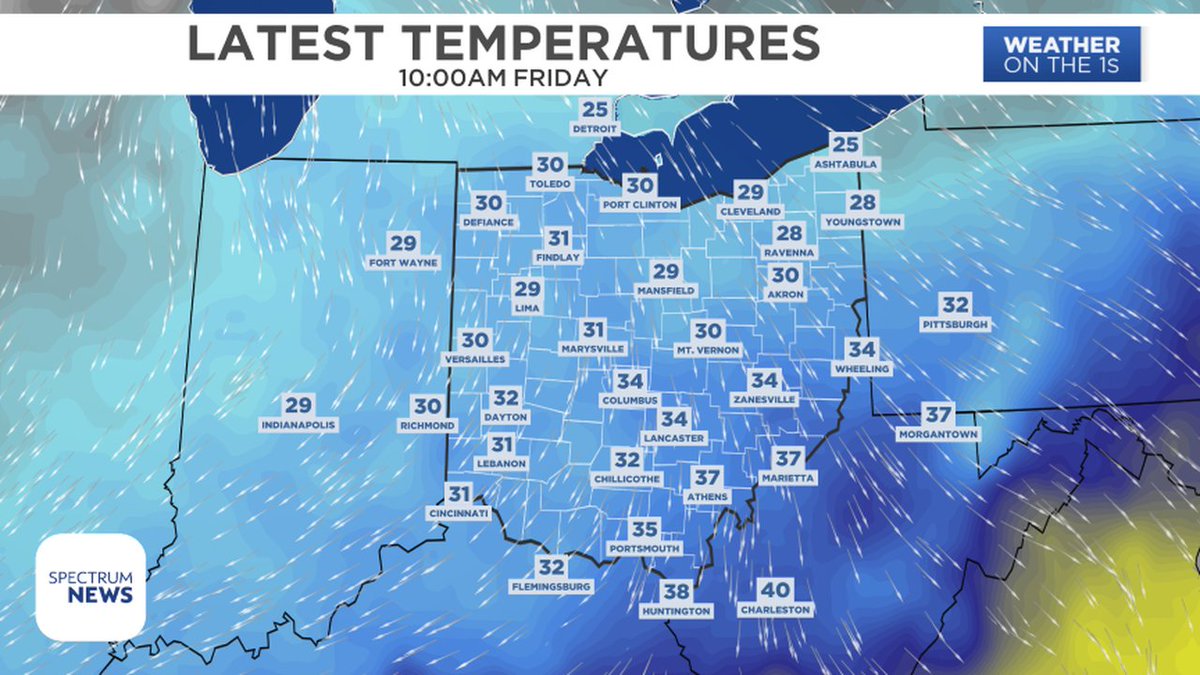 Spectrum News 1 OH on Twitter "Here are the latest temperatures across