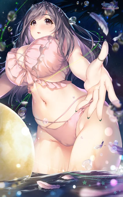 こがたんHBD今年は神秘的なイメージで描いてみました!恋鐘の優しいイメージと相性がよいですよね大きい⇒原寸&水着無し⇒月岡恋鐘誕生祭2023 #月岡恋鐘生誕祭2023 