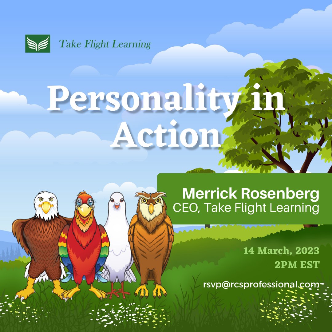 RCSProServices's tweet image. Join us on March 14th for an insightful session with Merrick Rosenberg, an accomplished author and CEO of Take Flight Learning.

🍎 RSVP today: hubs.li/Q01DlRx10

#rcspro #rcsevents #takeflightlearning #powerful #communication