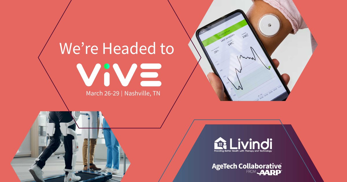 We’re thrilled to be joining <a href="/agetechcollab/">AgeTech Collaborative™ from AARP (ILabs)</a> at
<a href="/theviveevent/">ViVE</a>! Will we see you there?
#ATCxViVE #ViVE2023 #digitalhealth #livindi #seniorcare #AARP