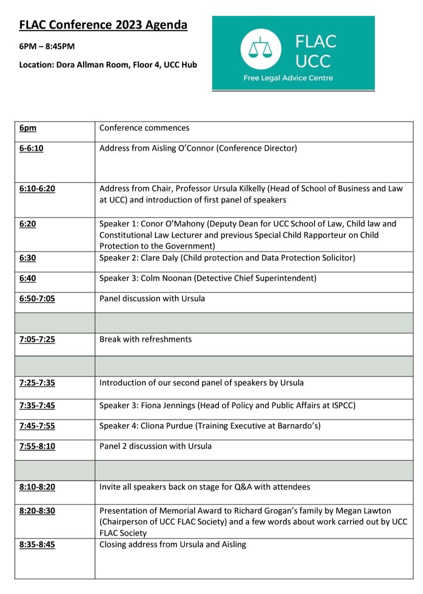 Conor O'Mahony (@conorucclaw) on Twitter photo Looking forward to contributing to this event next Tuesday on child protection in the digital era, hosted by <a href="/UCCFLAC/">UCC FLAC Society</a>. Featuring <a href="/Ukilkelly/">Professor Ursula Kilkelly</a>, <a href="/FionaJennings78/">🌟</a> and others. Looking forward to contributing to this event next Tuesday on child protection in the digital era, hosted by <a href="/UCCFLAC/">UCC FLAC Society</a>. Featuring <a href="/Ukilkelly/">Professor Ursula Kilkelly</a>, <a href="/FionaJennings78/">🌟</a> and others.