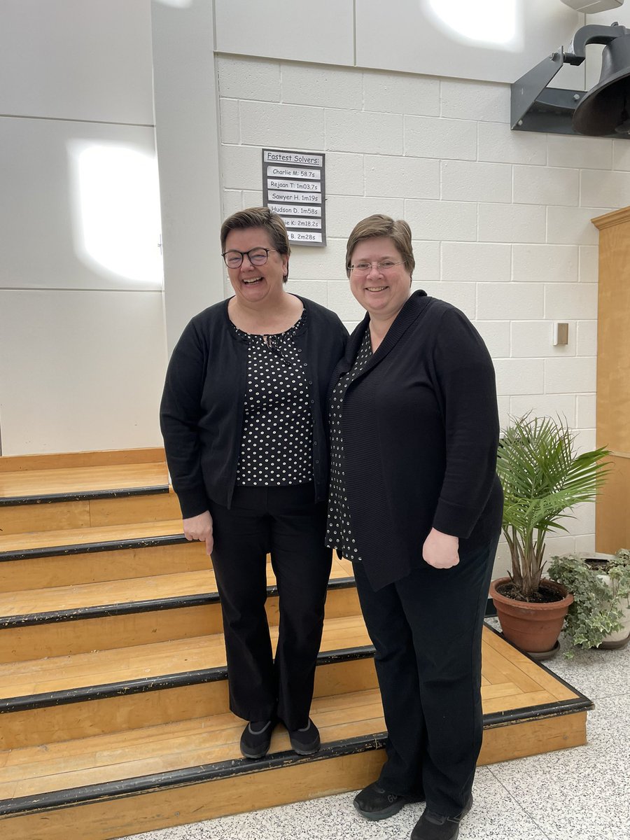 HelenTATh's tweet photo. Having fun with TWIN, TRIPLET or “Just me Day”. My VP partner-twin and me! One with me feeling a wee bit taller! #VPpartner #twins #KPRLearns @newcastle_ps https://t.co/Ml7cSFfq3n