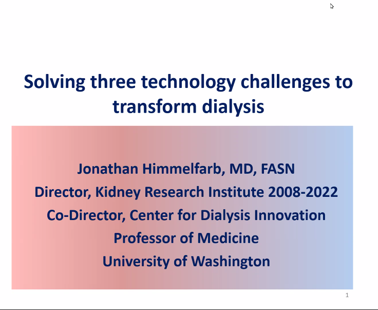 Hard not to get excited about the future of dialysis after Dr. Jonathan Himmelfarb's talk today. Thank you @XPOTASN!