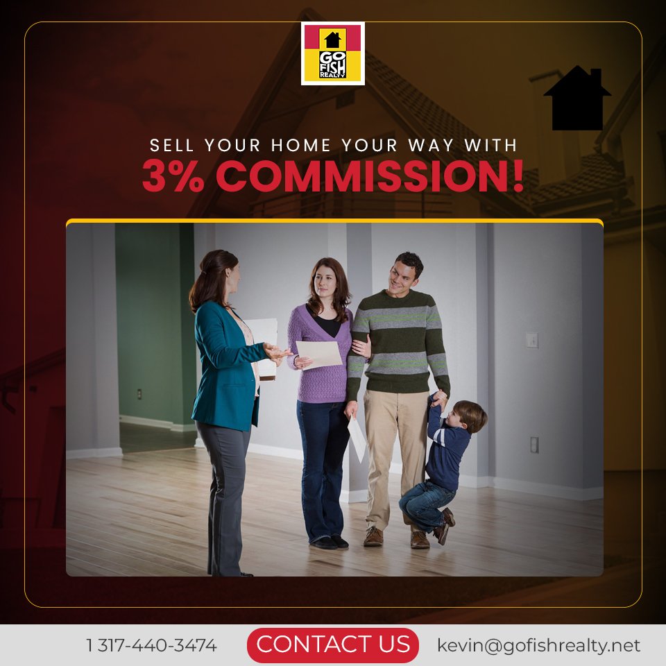 GoFishRealtyk's tweet image. Sell your home, keep your profits. With our For Sale By Owner Program, you pay just 3% commission. 
Call us at 317-858-7653. 
gofishrealty.com
.
#ForSaleByOwner #FSBO #RealEstate #HomeSelling #RealEstateAdvice #HomeSellingTips