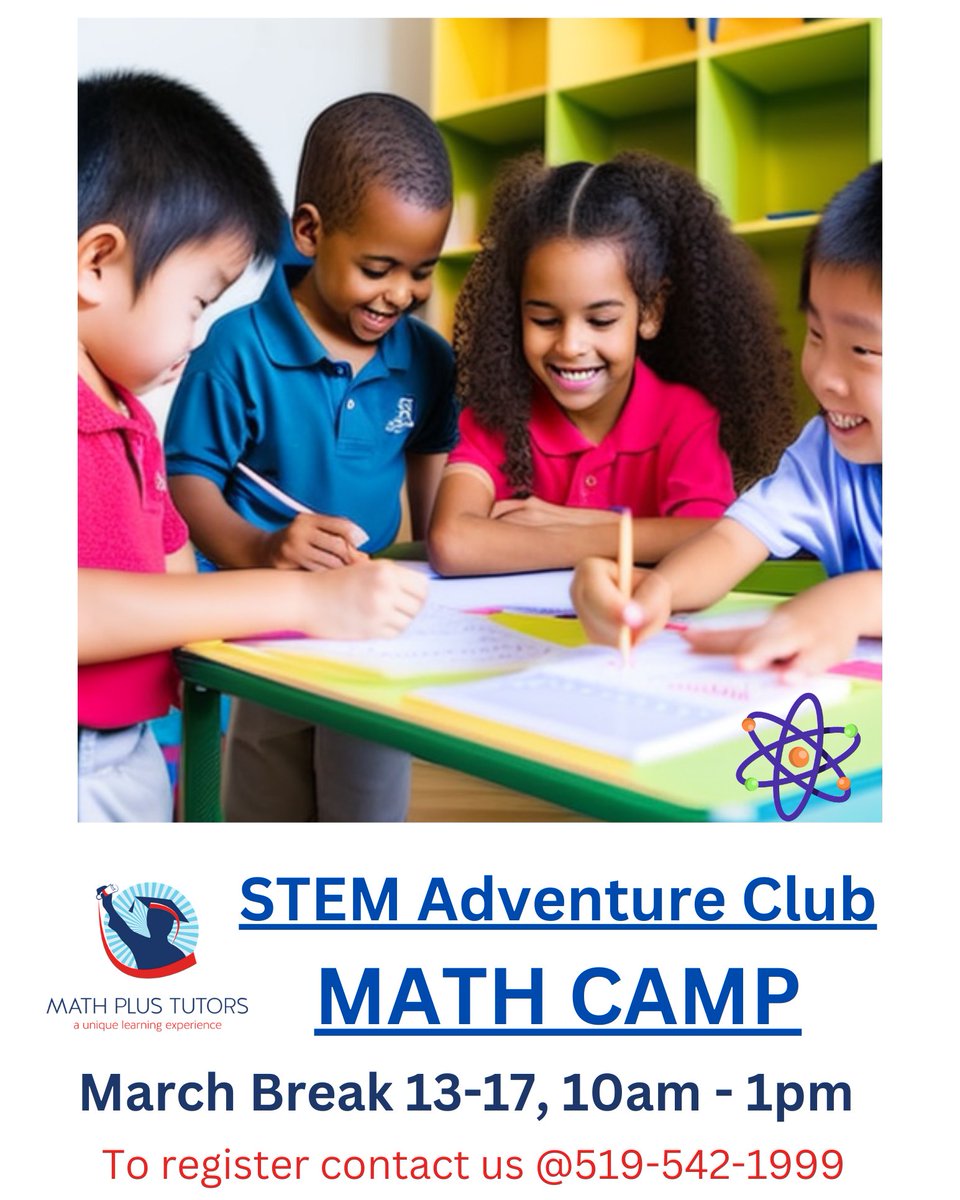 MathPlusSarnia's tweet image. Looking for March Break activities? Check out our new Math Camp &amp;amp; Art Club for children ages 5-13. For more information or to register visit our website: mathplustutors.ca

#mathcamp #stem #stemforchildren #marchbreakactivities #sarnia #petrolia #wyoming #corunna #forest