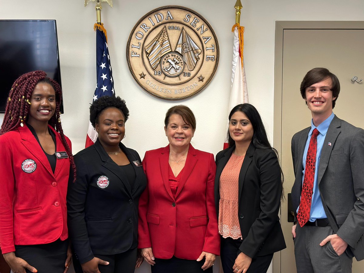 PolkState's tweet photo. Polk State's student leaders had a productive and fun time in Tallahassee meeting with members of the Polk County Legislative Delegation. Thank you, legislators - #WeArePolk! https://t.co/kszMU5P7JU