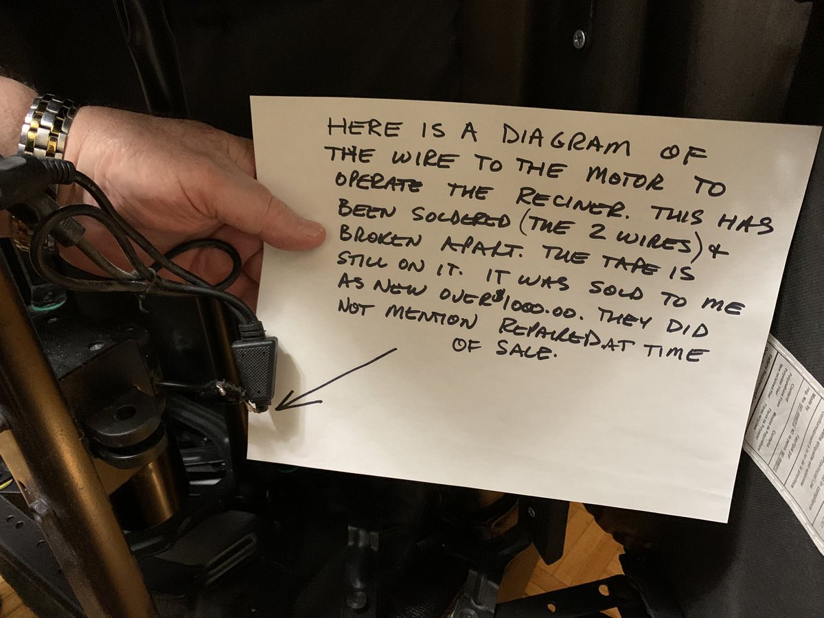 Umagurl's tweet photo. when he flipped it over he could see the wires covered in electrical tape and when he took that off could see where it had been soldered. This is so dishonest and now no one will help him. https://t.co/S7tXt7M1M4
