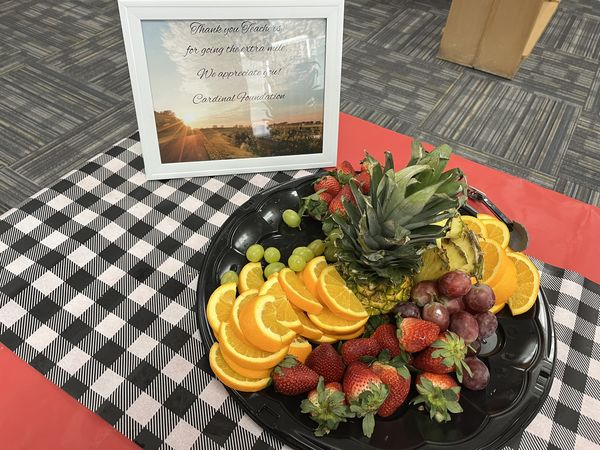 eastsurryhs's tweet photo. Sending a Huge Shout Out to The Cardinal Foundation and All Things Possible Catering &amp; More!!  Thank you for providing this morning's delicious breakfast to fuel our teachers on this Staff Development Day!! https://t.co/vqDKdTIkxc