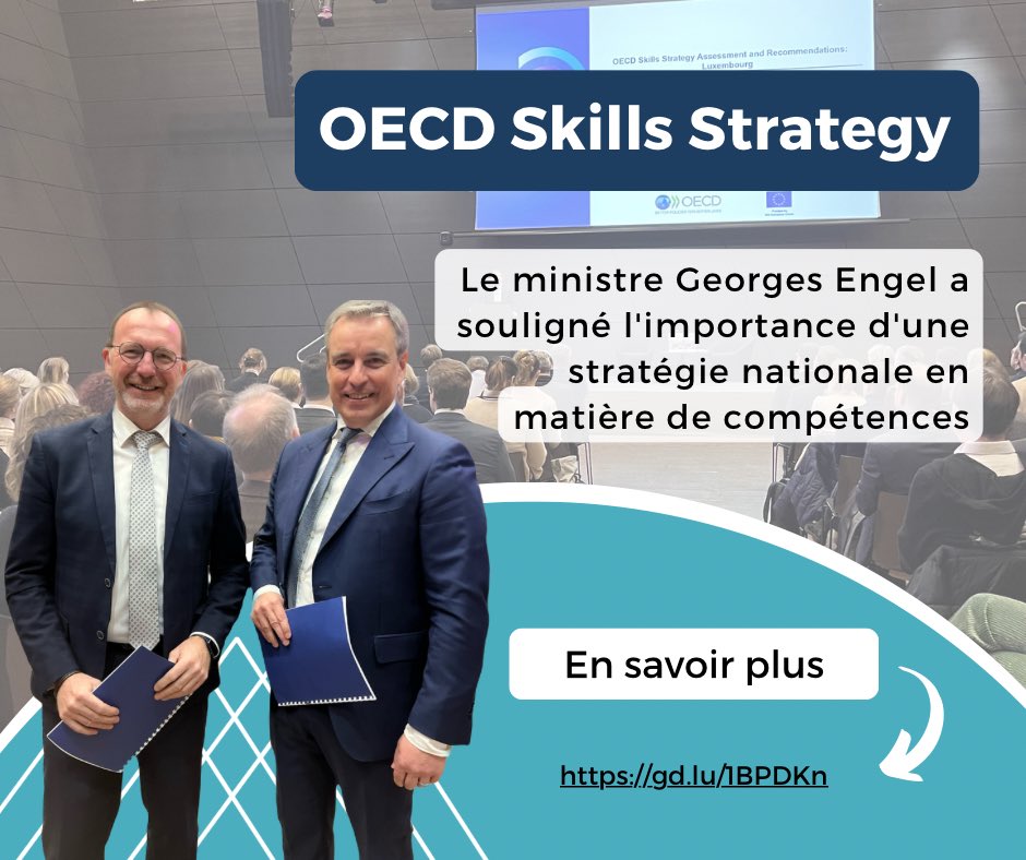 🇱🇺Presentatioun vun der OECD Skills Etude mat den Ministere <a href="/georges/">Ꮆ</a>.engel a Claude Meisch🙌🏼

🇫🇷 Présentation de l‘Étude ‚Skills Strategy‘ de l’OCDE en présence des ministres <a href="/georges/">Ꮆ</a>.engel et Claude Meisch. 

👉 Communiqué: gd.lu/1BPDKn