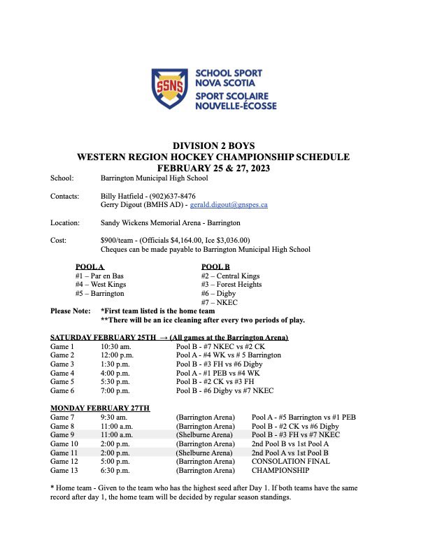 Clare is out and there are a few more changes to the schedule. Let’s go play some hockey Falcons!