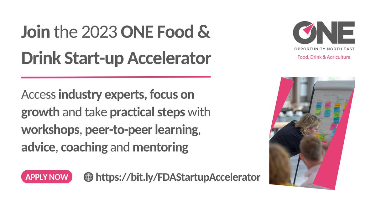 Opportunity_NE1's tweet photo. 📢 Calling #foodanddrink #manufacturing #startups in NE Scotland, already trading &amp; ready to grow?
📈 The 2023 ONE Food &amp; Drink Startup Accelerator will equip you with confidence, insights, tools &amp; connections to achieve your potential.
ℹ️ Apply now at https://t.co/z98HmWwpWj https://t.co/qb3OJb6kzP