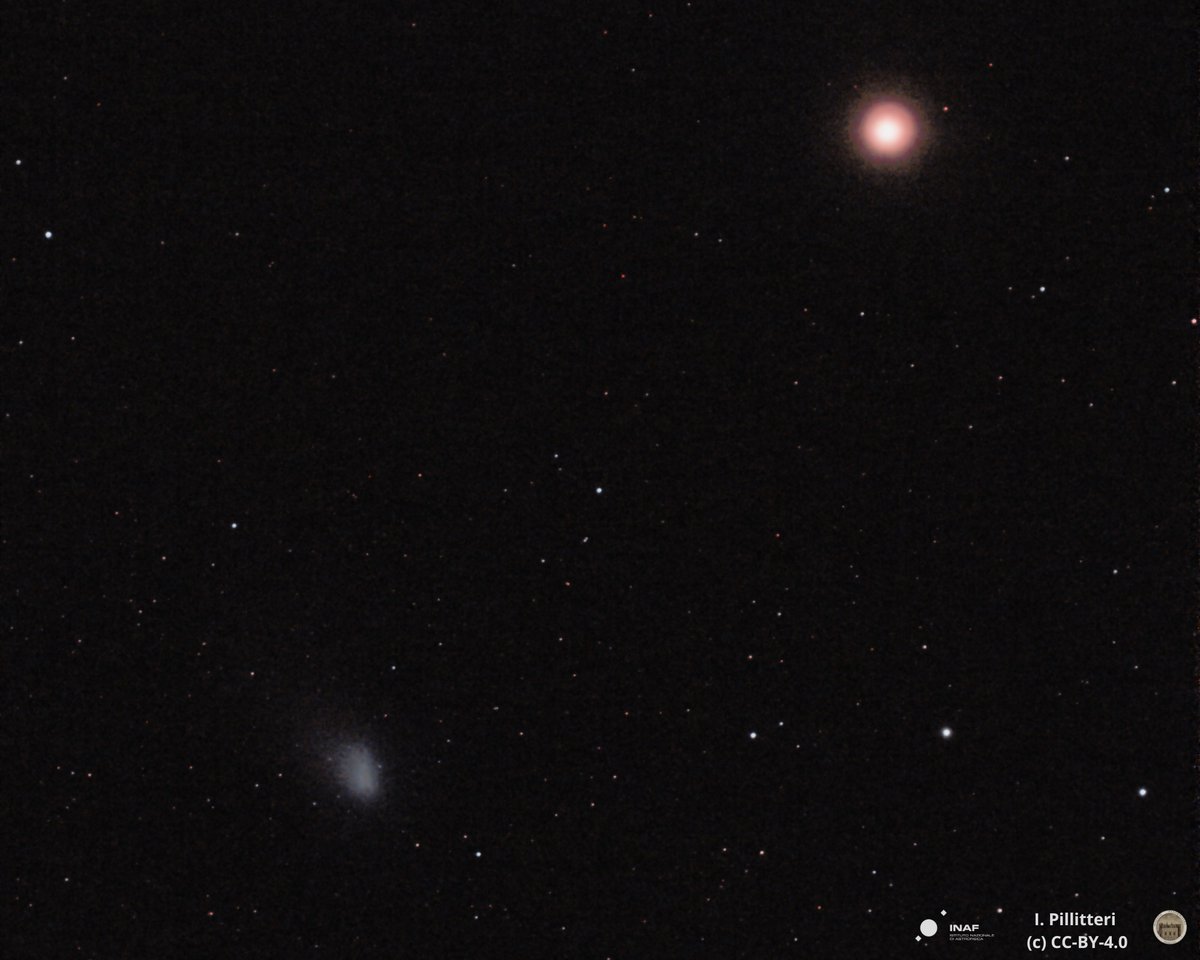 mguarce's tweet photo. A great shot of the #conjuction between #Mars and the #come C/2022 E3 ZTF occurred on Feb. 11. The separation was about 1 degree. Image taken with the @OmegonOptics 72/400 of #INAF_OAPA, using a @zwoasi 533 MC camera. 
#astrophotography #astrofotografia @edu_inaf https://t.co/MK6TrgbL3s