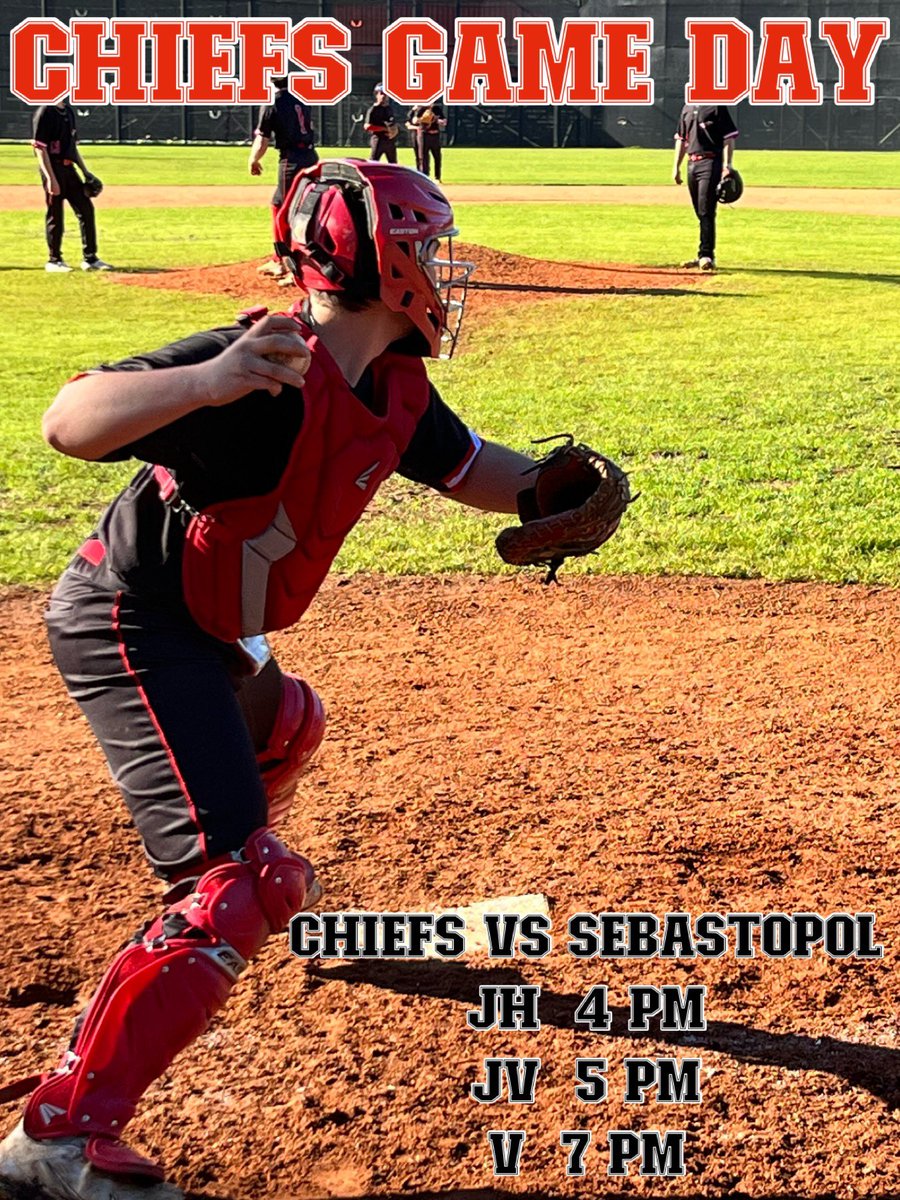 What better day is there besides it being Friday?? GAME DAY!!! Come out and catch a game with our Chiefs on this beautiful Friday!! Our JH Chiefs will start us off at 4 pm today, following JV at 5 then our Varsity will take the field at 7 to finish it out against Sebastopol!!