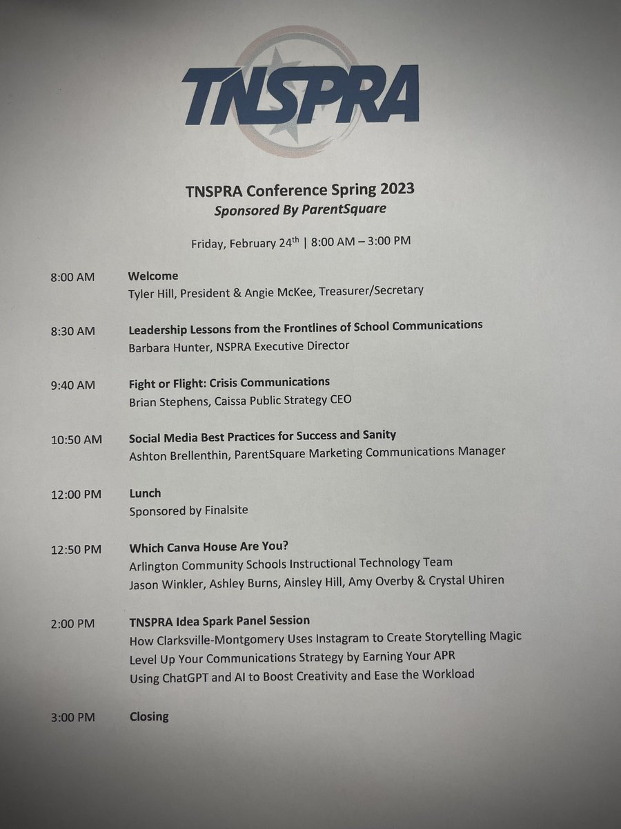Ben and Ashton are in Franklin with the <a href="/tnspra/">TNSPRA</a> team for their spring conference! #TNSPRA  #schoolpr