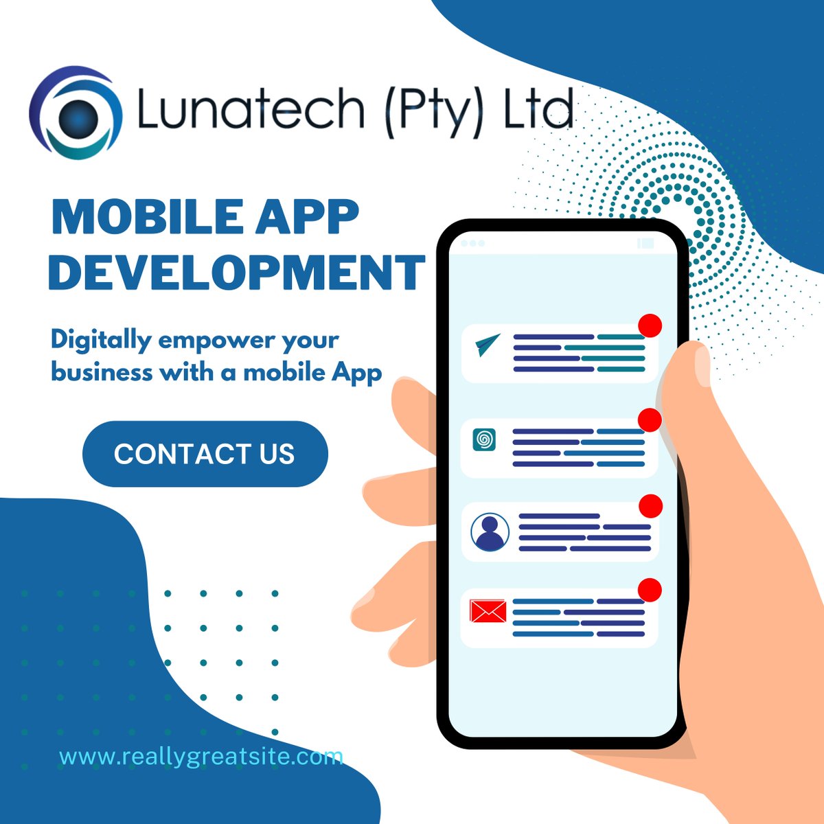 Digitally empower your business with a mobile App! Contact us for more. lunatech.co.za
#Software #Company #Service #Design #Code #Digital #Technology #Lunatech #JBay #Local #Powerhouse #Quality #Professional #Innovation