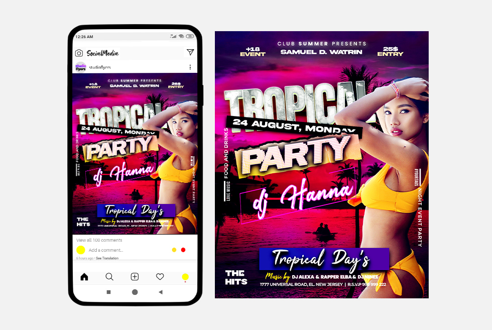 studio_flyers's tweet photo. Tropical Party Instagram PSD Template
https://t.co/BXggjsG3gp

#tropical #tropicalnight #tropicalevent #event #events #party #club #clubnight #nightclub #partytime #summer #summerparty #beach #sunset #psd #template #graphicdesign #photoshop https://t.co/zpvE2DnWKy