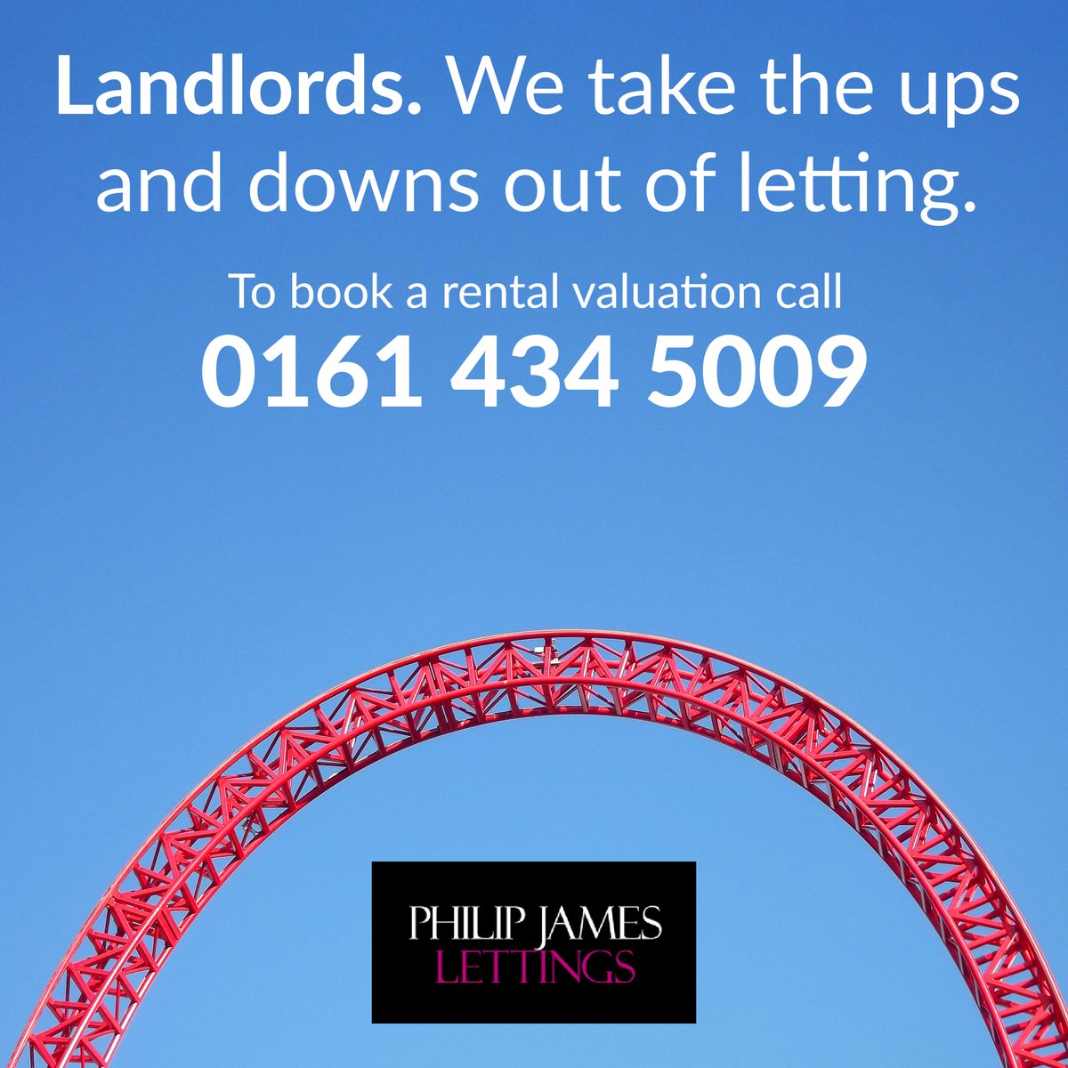 Are you happy with your current estate agent? We take the ups and downs out of letting. 🎢 

If you want to work with a first class #estateagent call our #lettings team on 0161 434 5009 or email neil@philipjames.co.uk