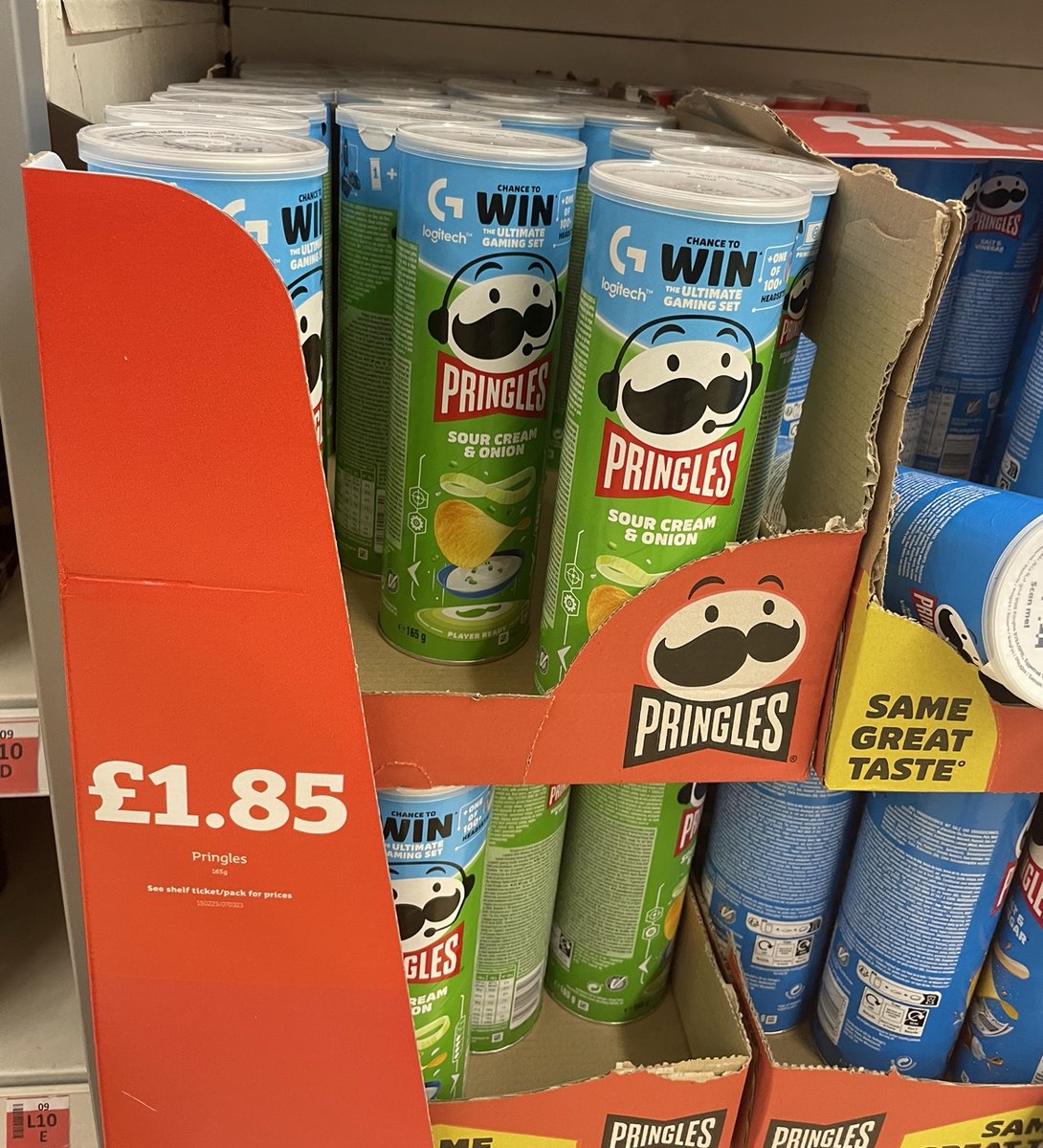 £1.85 #Pringles prices at Sainsbury’s if you can abide the 165g tubes 🤷🏻‍♂️