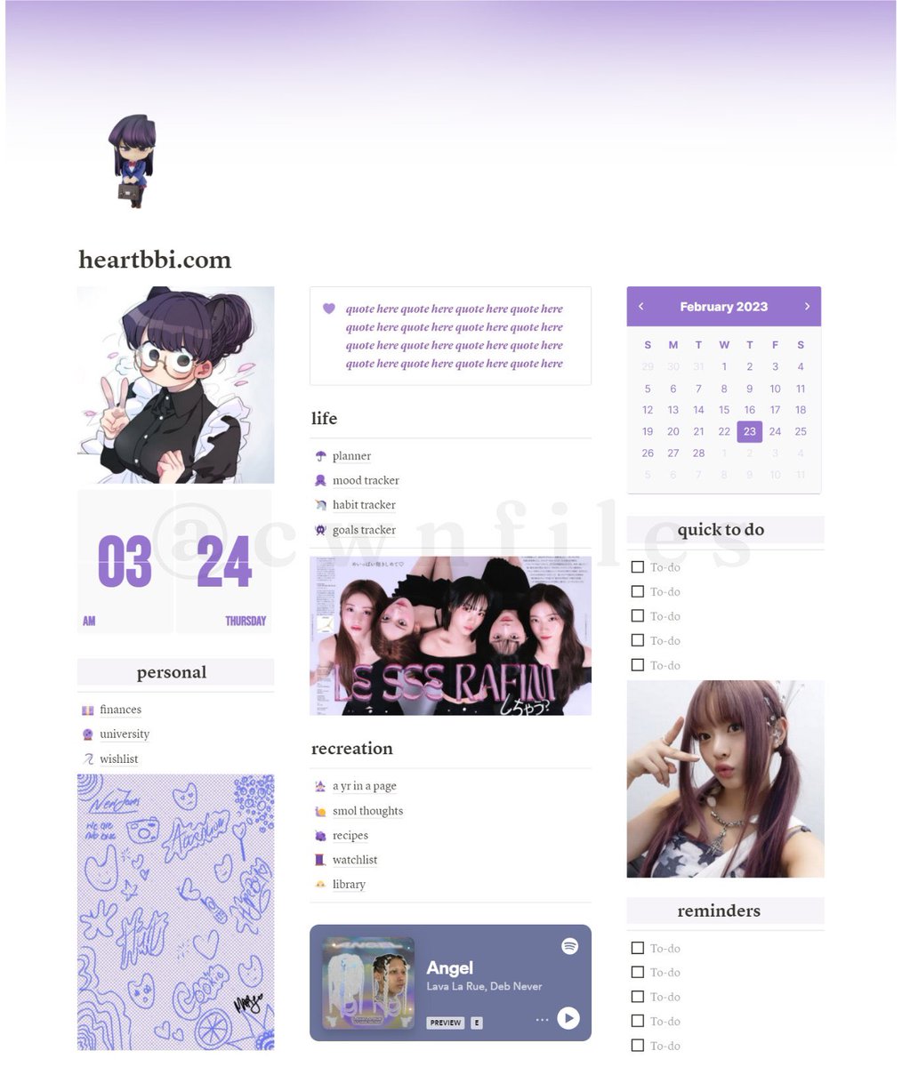 💌 | #cwnworks #heartvouch

peek my new notion homepage made by <a href="/cwnfiles/">marg 🪷 notion comms</a> <3 thank you sm for this marg! you managed to put all my requests in from lesserafim and newjeans 🥹🤍 super love how everything turned out! thank you~