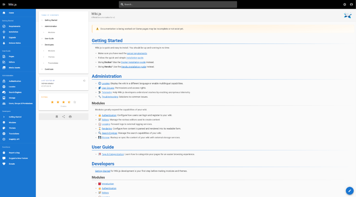 aschen93's tweet image. An alternative to #Docusaurus (#Reactjs) and #VuePress (#Vuejs) to create documentations 💡
Featured: #authentication, #search, #analytics, #backup
Made with #NodeJS #PostgreSQL #VueJS #elasticsearch #S3
js.wiki