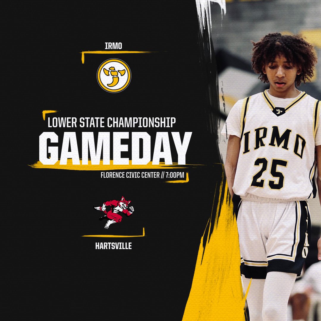 irmobasketball's tweet photo. 🏀GAMEDAY🏀

We travel to the Florence Civic Center to take on Hartsville in the Lower State Championship tonight! Tip off at 7:30!! https://t.co/x39yPQPgaa