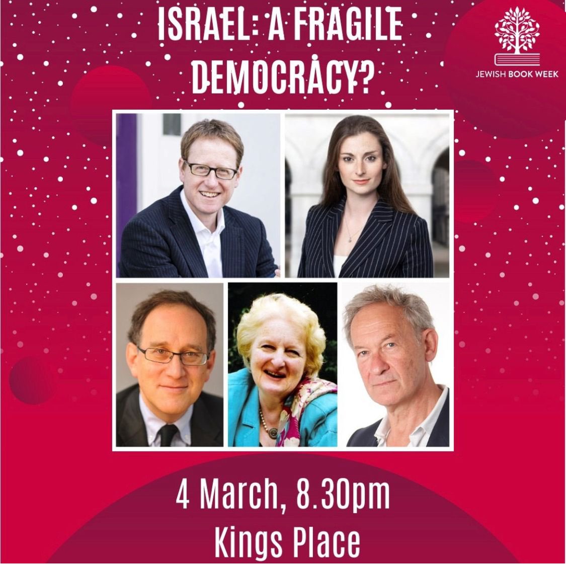 When we talk about anti-Palestinian racism in the Jewish community, this is what we mean: @JewishBookWeek is hosting a panel on Israeli democracy without a single Palestinian voice. 1/4