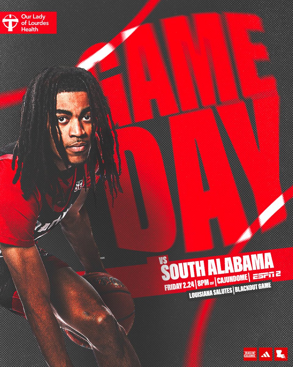 1 𝙩𝙤 𝙜𝙚𝙖𝙪𝙭 from history in the Cajundome!

🆚 South Alabama
📅 2.24.23
⏰ 8 PM
🏟  Cajundome
📺 ESPN 2
📻 KPEL-FM 96.5 &amp; The Goat 1033 AM
📊 CajunStats.com

#GeauxCajuns ⚜️