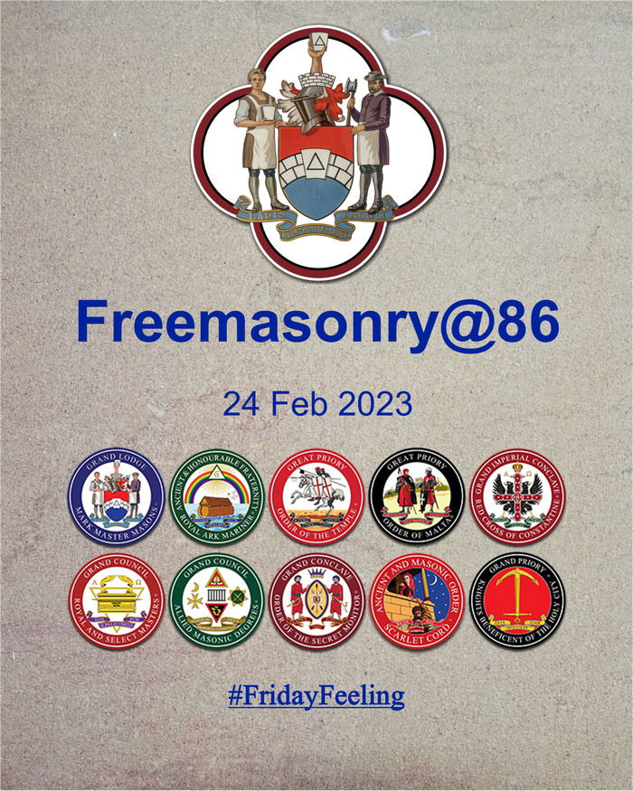 MarkMasonsHall's tweet photo. It's time to get that #FridayFeeling with this week's Freemasonry@86 News update, containing the latest news from across the Companion Orders.
You can it find here: https://t.co/BF4Su90TSp
Or on our website: https://t.co/yGYAva01OT
Enjoy your weekend.

#Freemasons #Freemasonry https://t.co/yQho9KrpFy
