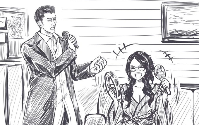 #ksonONAIR #ksonART 
『龍が如く』生キャバ嬢オーディション、グランプリ受賞祈願。
JUDGEMENT-審判-を歌う桐生さんにイケイケで合いの手を入れるkson組長。 
