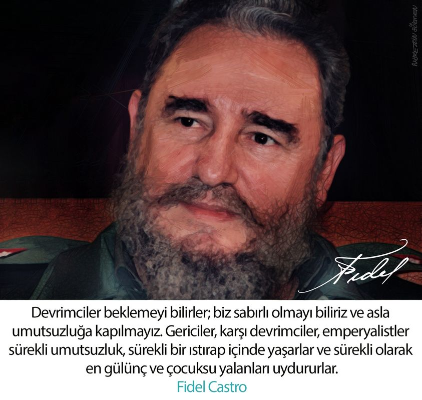 Dede38__'s tweet image. Devrimciler beklemeyi bilirler; biz sabırlı olmayı biliriz ve asla umutsuzluğa kapılmayız. Gericiler, karşı devrimciler, emperyalistler sürekli umutsuzluk, sürekli bir ıstırap içinde yaşarlar ve sürekli olarak en gülünç ve çocuksu yalanları uydururlar.✌️
#fidelcastro #devrimciler